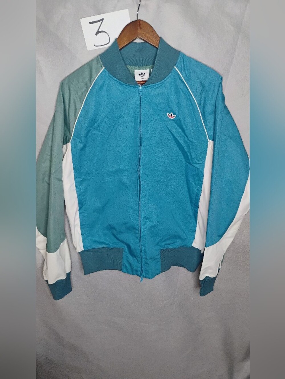 Adidas x Clot Edison Chen Collegiate Jacket Blue Track $180 Men's Sz Medium